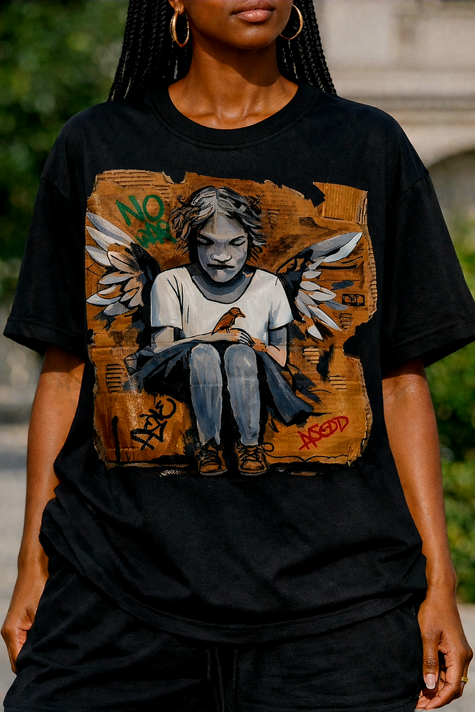 Angel art on carton design